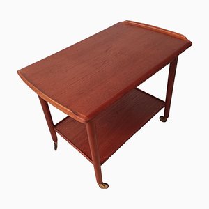 Fully Restored Danish Teak Bar Cart with Integrated Tray, 1960s-VVO-2010894