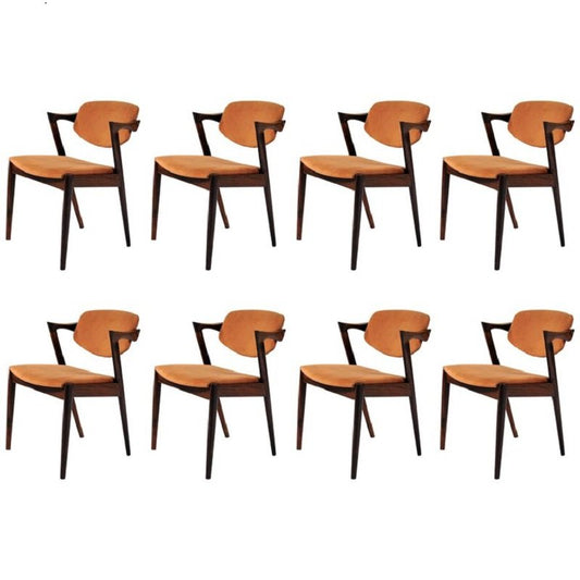 Fully Restored Dining Chairs in Rosewood by Kai Kristiansen for Schou Andersen, 1960s, Set of 8