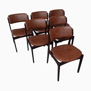 Fully Restored Dining Chairs in Tanned Oak Reupholstery, 1960s, Set of 6-VVO-1973892