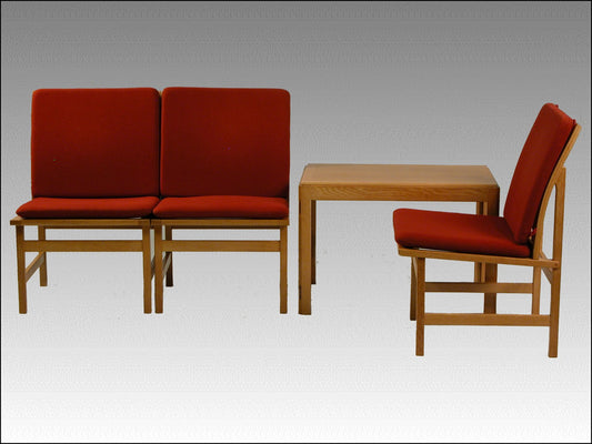 Fully Restored Model 3232 Lounge Chairs by Børge Mogensen for Fredericia, 1960s, Set of 4