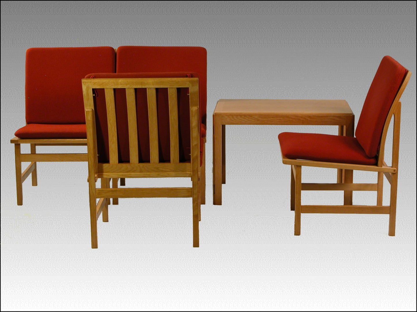 Fully Restored Model 3232 Lounge Chairs by Børge Mogensen for Fredericia, 1960s, Set of 4