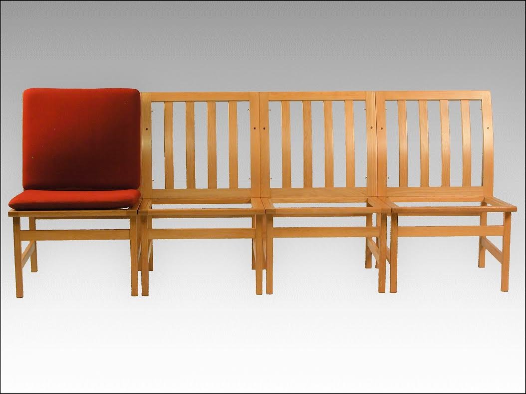 Fully Restored Model 3232 Lounge Chairs by Børge Mogensen for Fredericia, 1960s, Set of 4