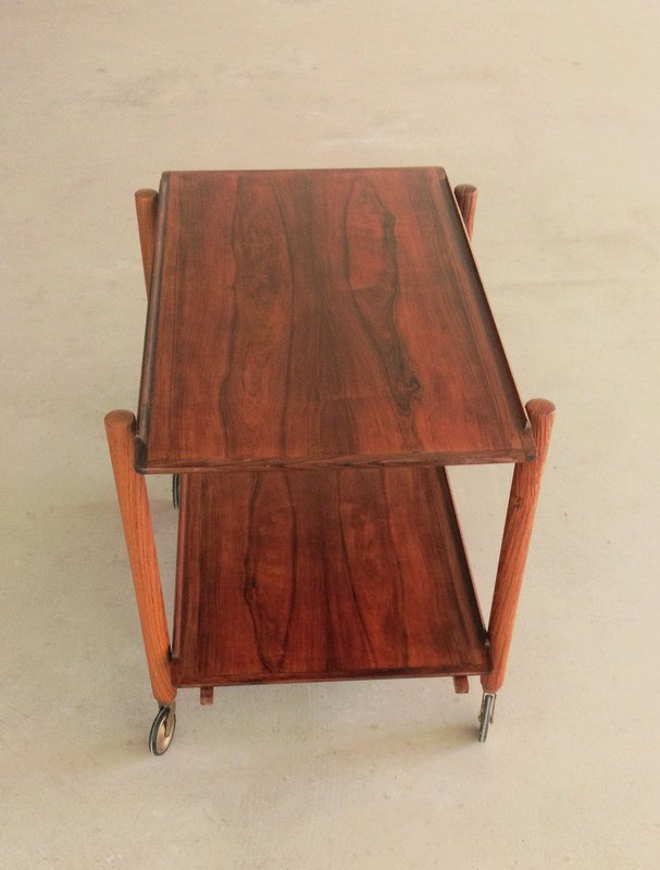 Fully Restored Multi Functional Danish Modular Rosewood Bar Table attributed to Poul Hundevad, 1960s