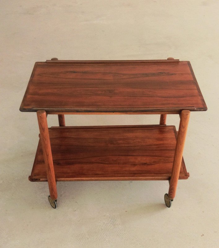 Fully Restored Multi Functional Danish Modular Rosewood Bar Table attributed to Poul Hundevad, 1960s