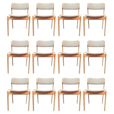 Fully Restored Oak Dining Chairs by Erik Buch, 1960s, Set of 12-VVO-1973832