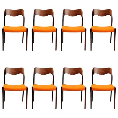 Fully Restored Rosewood Dining Chairs by Niels Otto Møller, 1960s, Set of 8-VVO-577308