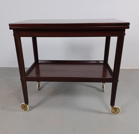 Fully Restored Rungstedlund Mahogany Multifunctional Serving Table by Ole Wanscher for Poul Jeppesens Møbelfabrik, 1960s