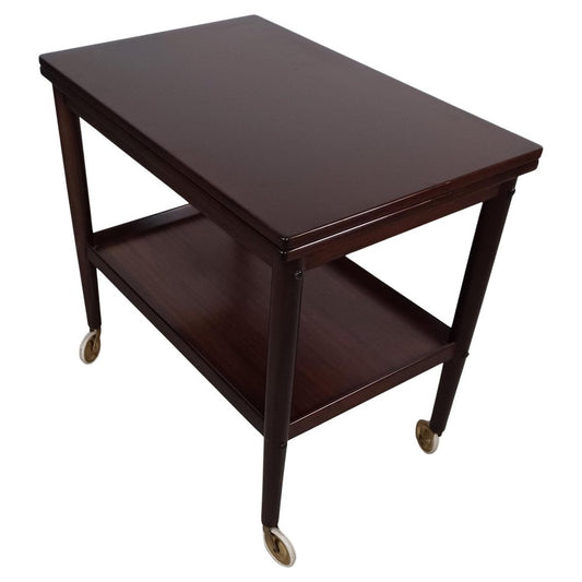 Fully Restored Rungstedlund Mahogany Multifunctional Side Table by Ole Wanscher, 1960s