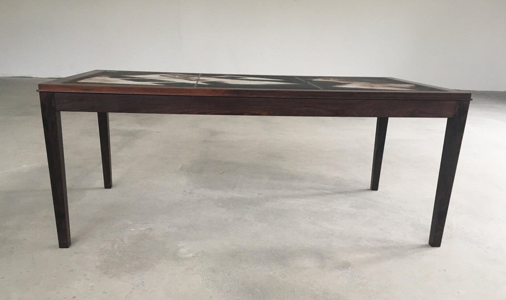 Fully Restored Tile Topped Coffee Table in Rosewood by Ole Bjorn Krüger, 1960s