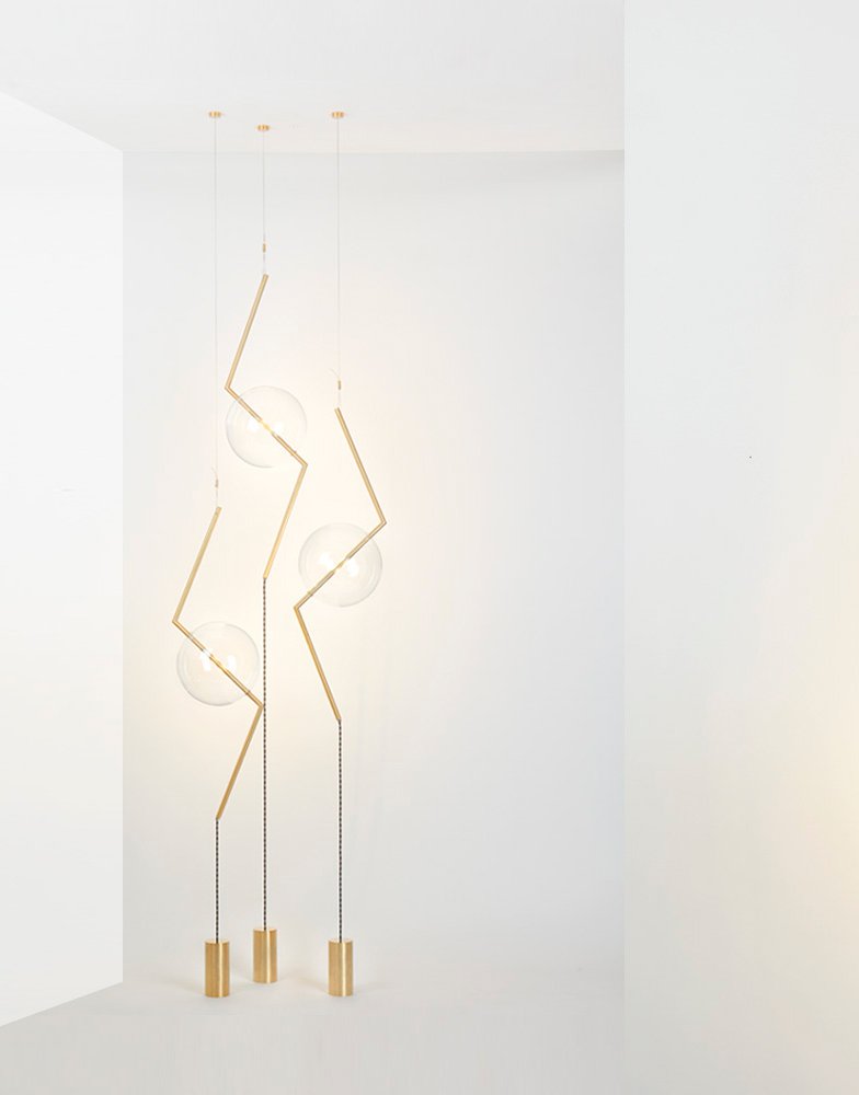 Fulmine 3-light Floor-to-ceiling Lamp from Silvio Mondino Studio