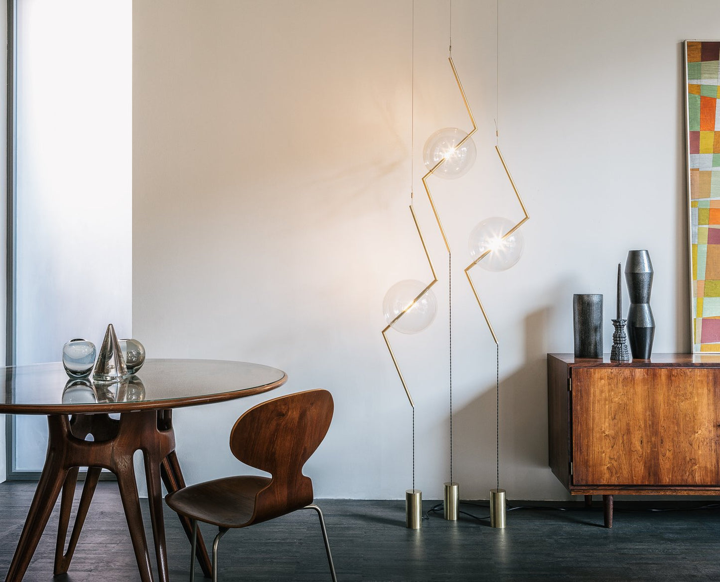 Fulmine 3-light Floor-to-ceiling Lamp from Silvio Mondino Studio