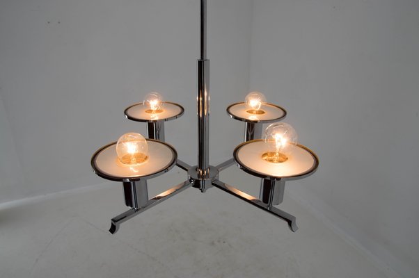 Functionalist Chrome Chandelier, 1930s-TZ-1436886