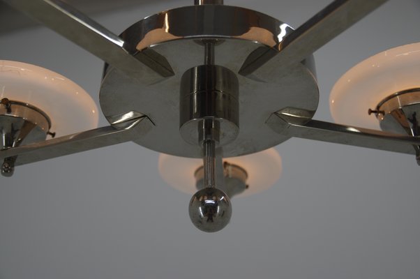 Functionalist Chrome-Plated Chandelier, 1930s-TZ-740823