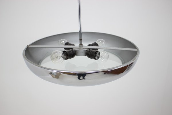 Functionalist Chrome Ufo Pendant by Josef Hurka for Napako, 1930s-TZ-592179