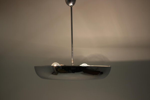 Functionalist Chrome Ufo Pendant by Josef Hurka for Napako, 1930s-TZ-592179