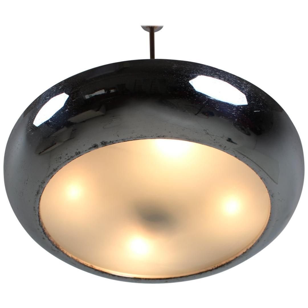 Functionalist Ufo Chrome Pendant by Josef Hurka for Napako, 1930s