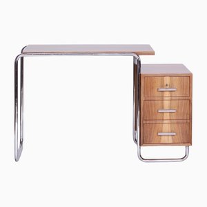 Functionalist Walnut Veneer Steel Tube Desk, 1930s-TW-1362227