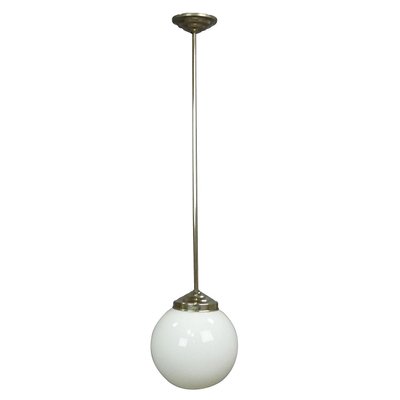 Functionalistic Bauhaus Pendant Light with Opaline Glass Shade, 1920s-KJP-1728577