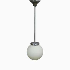 Functionalistic Bauhaus Style Pendant Lamp with Opaline Glass Shade-KJP-1149102