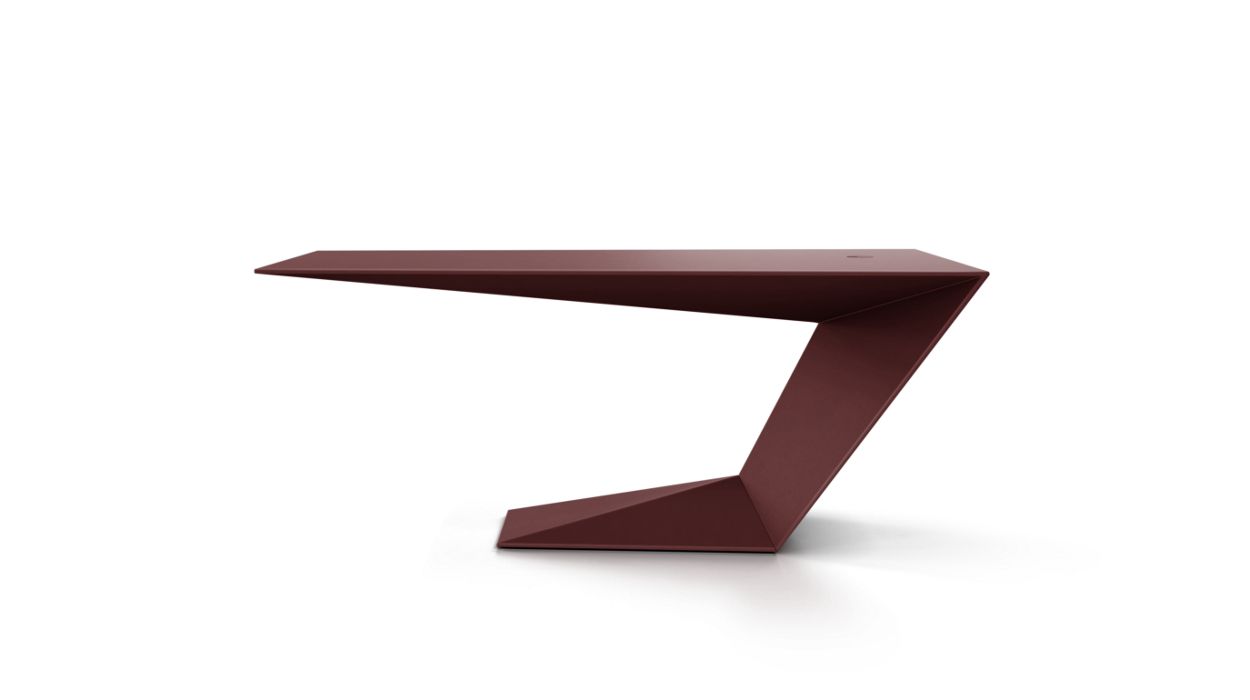 Furtif Small Desk by Roche Bobois #Matte / Tenax lacquer/Bordeaux