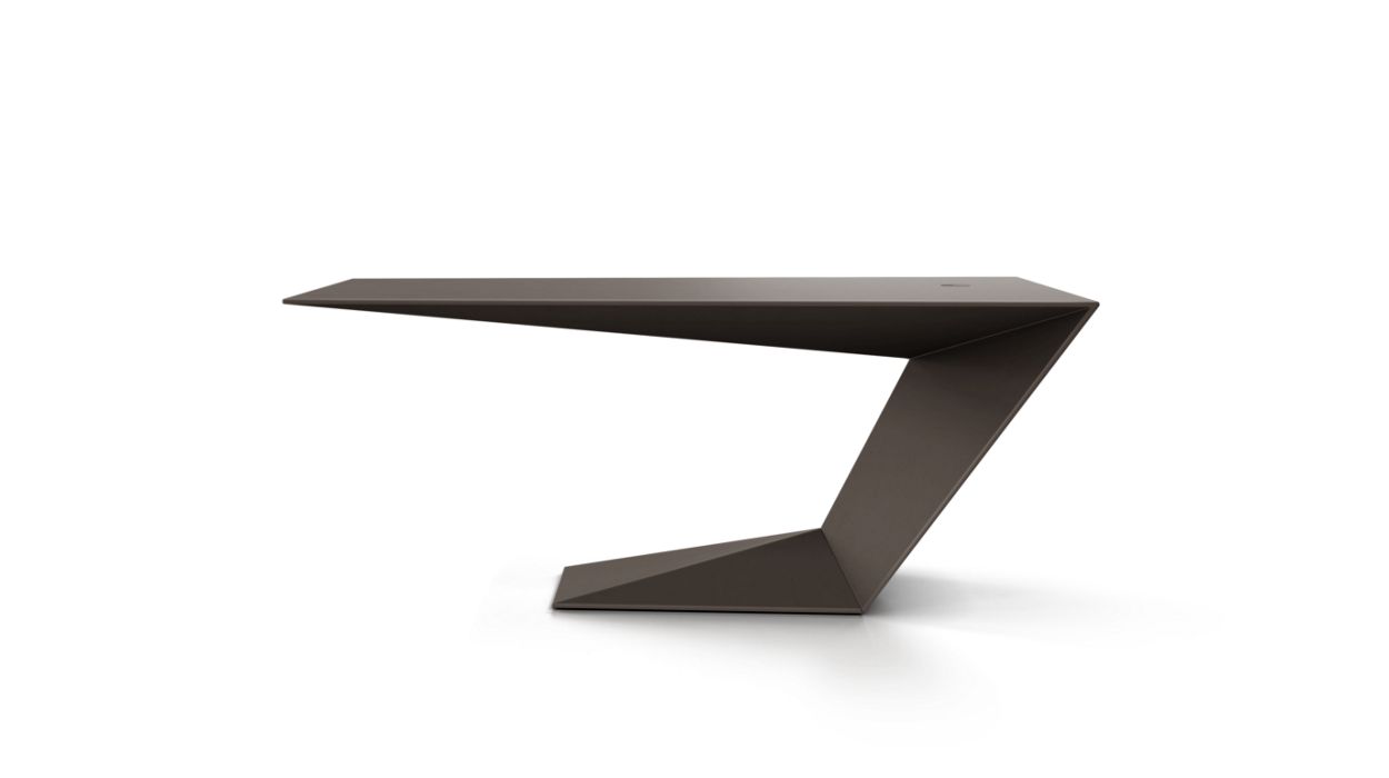 Furtif Small Desk by Roche Bobois #Matte / Tenax lacquer/Brown grey