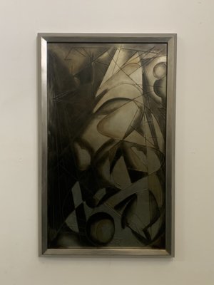 Futurist Painting in Back Treated Glass by Lam Lee Group, 1980-IJR-1781280