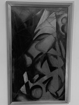 Futurist Painting in Back Treated Glass by Lam Lee Group, 1980-IJR-1781280