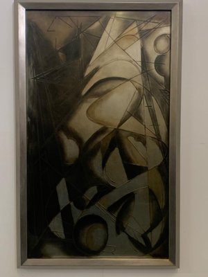 Futurist Painting in Back Treated Glass by Lam Lee Group, 1980-IJR-1781280