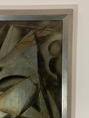 Futurist Painting in Back Treated Glass by Lam Lee Group, 1980-IJR-1781280