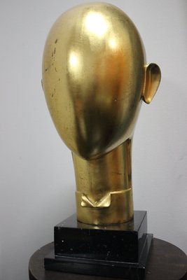 Futurist Sculpture in Gilt Metal, in the style of Franz Hagenauer-IJR-1404577