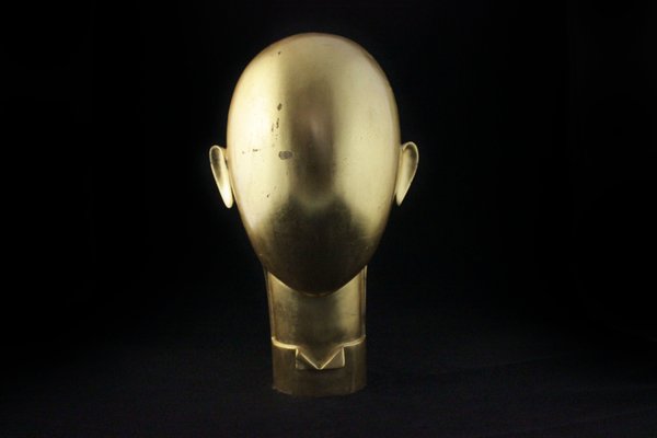 Futurist Sculpture in Gilt Metal, in the style of Franz Hagenauer-IJR-1404577