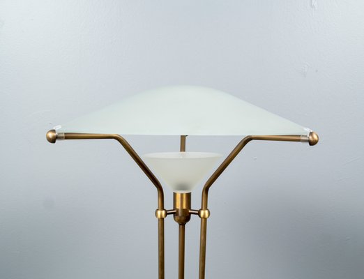 Futuristic German Frosted Glass Floor Lamp from Wofi, 1980s-VLO-1175286