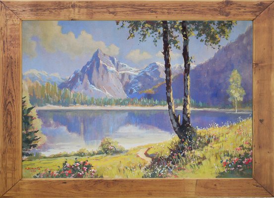 G. Bonavita, Alpine Lake, 1959, Oil on Cardboard-BGS-1077955