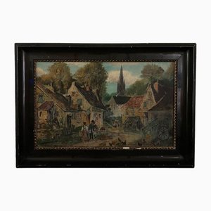 G. Colin, Breton Street Scene, Early 20th Century, Oil on Panel, Framed-QKG-1762668