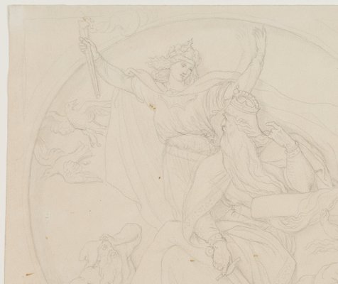 G. Kaupert, Barbarossa in the Kyffhuser, 19th-century, Pencil-OJR-1273419