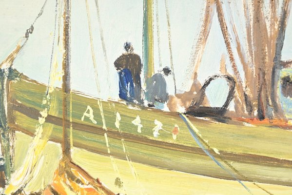 G.Lhermitte, Trawler and Tuna Boats, 20th Century, Oil Painting-RVK-1792492