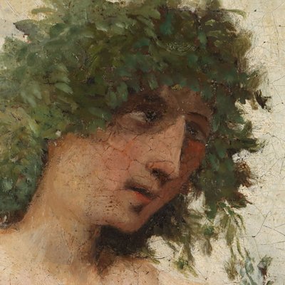 G. Muzzioli, Drunk Bacchus, 19th Century, Oil on Canvas, Framed-VMM-1730148