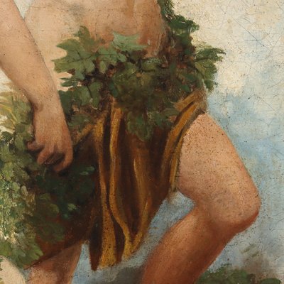 G. Muzzioli, Drunk Bacchus, 19th Century, Oil on Canvas, Framed-VMM-1730148