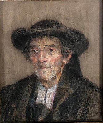 G. Rio, Representing a Breton, 1920, Pastel Drawing, Framed-QKG-1795360