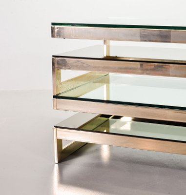 G-Table 23-Carat Gold-Plated Coffee Tables with Glass Tops from Belgo Chrom / Dewulf Selection, 1970s, Set of 2-IXC-807571