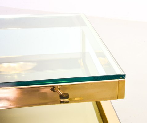 G-Table 23-Carat Gold-Plated Coffee Tables with Glass Tops from Belgo Chrom / Dewulf Selection, 1970s, Set of 2-IXC-807571