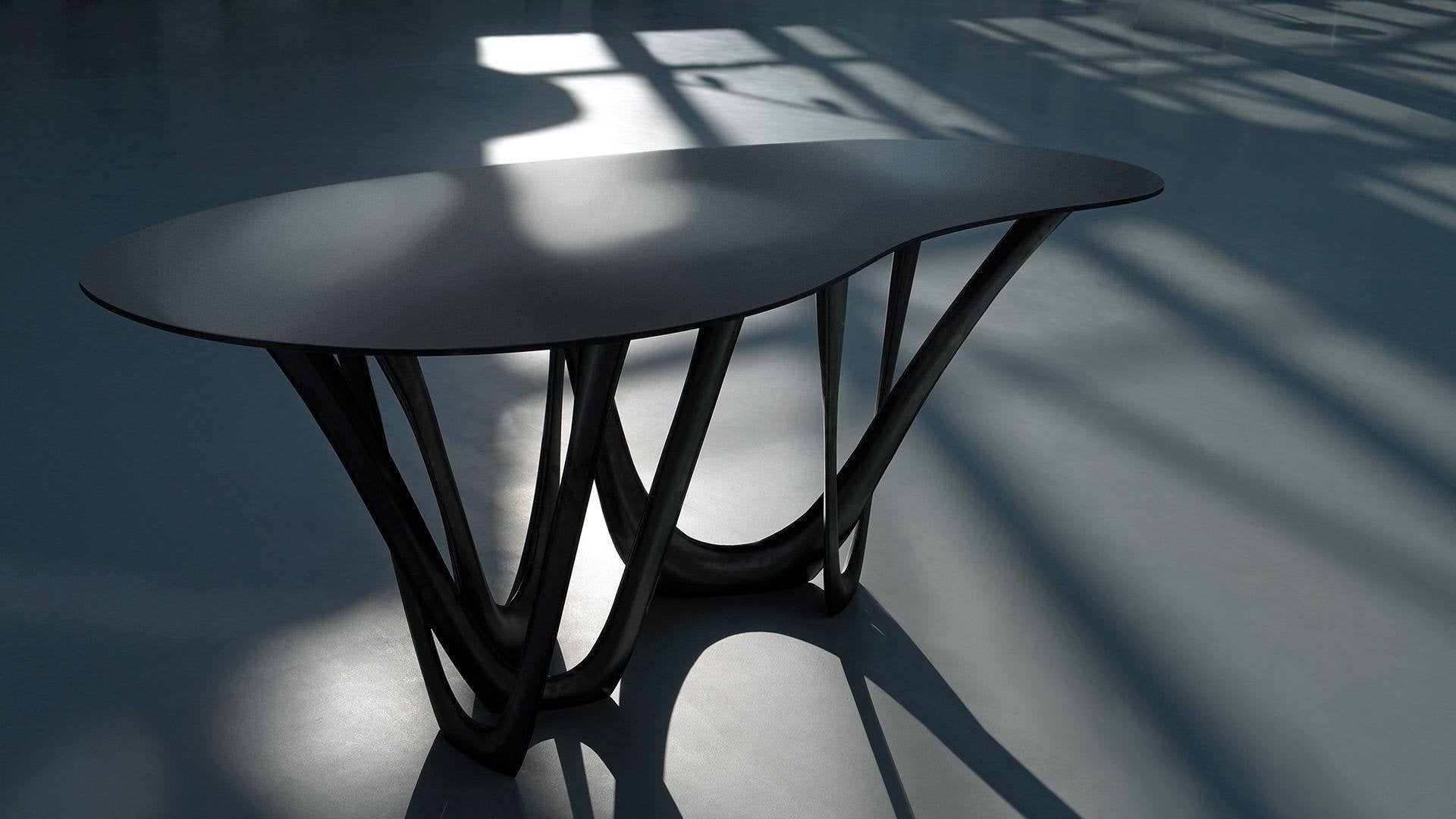 G-Table B and C, Sculptural Table in Coated Steel, Zieta