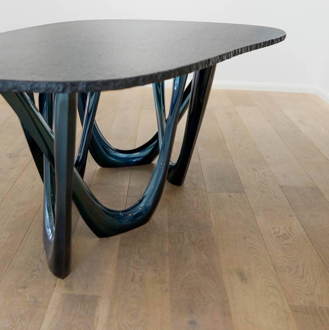 G-Table B and C, Sculptural Table in Polished Stainless Steel, Zieta