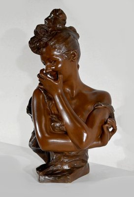 G. Van Der Straeten, Mischievous Young Woman, 1890s, Bronze-RVK-1406198