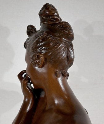 G. Van Der Straeten, Mischievous Young Woman, 1890s, Bronze-RVK-1406198