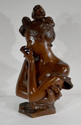 G. Van Der Straeten, Mischievous Young Woman, 1890s, Bronze-RVK-1406198