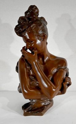 G. Van Der Straeten, Mischievous Young Woman, 1890s, Bronze-RVK-1406198