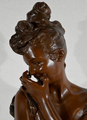 G. Van Der Straeten, Mischievous Young Woman, 1890s, Bronze-RVK-1406198