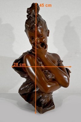 G. Van Der Straeten, Mischievous Young Woman, 1890s, Bronze-RVK-1406198