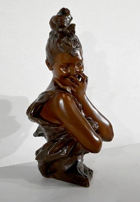 G. Van Der Straeten, Mischievous Young Woman, 1890s, Bronze-RVK-1406198